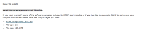 Download the latest MAMP server components.