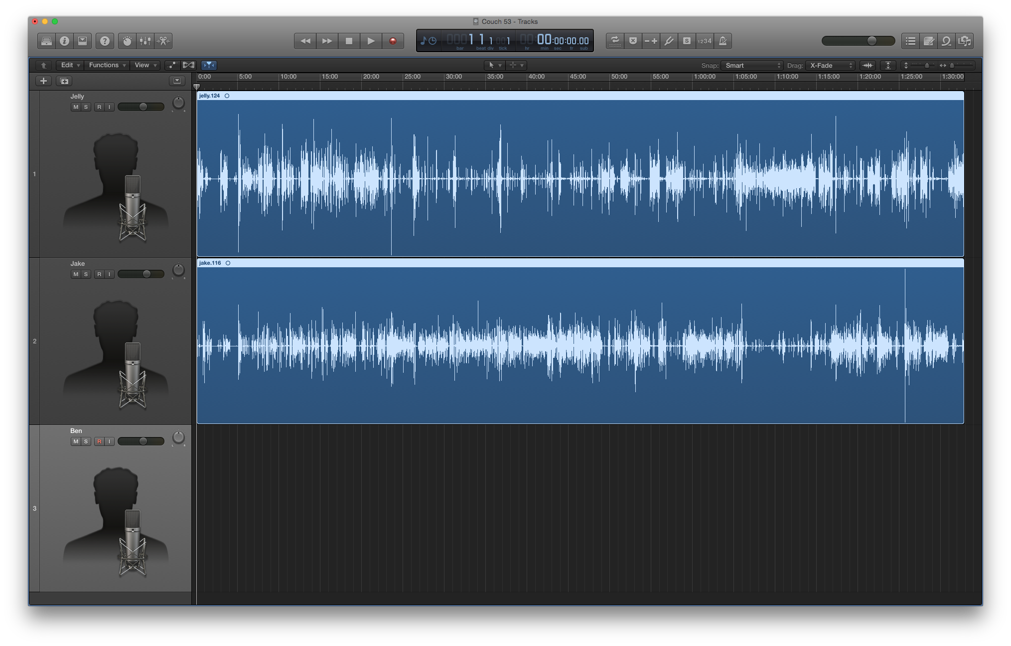 The unedited version of Mobile Couch 53 in Logic Pro X.