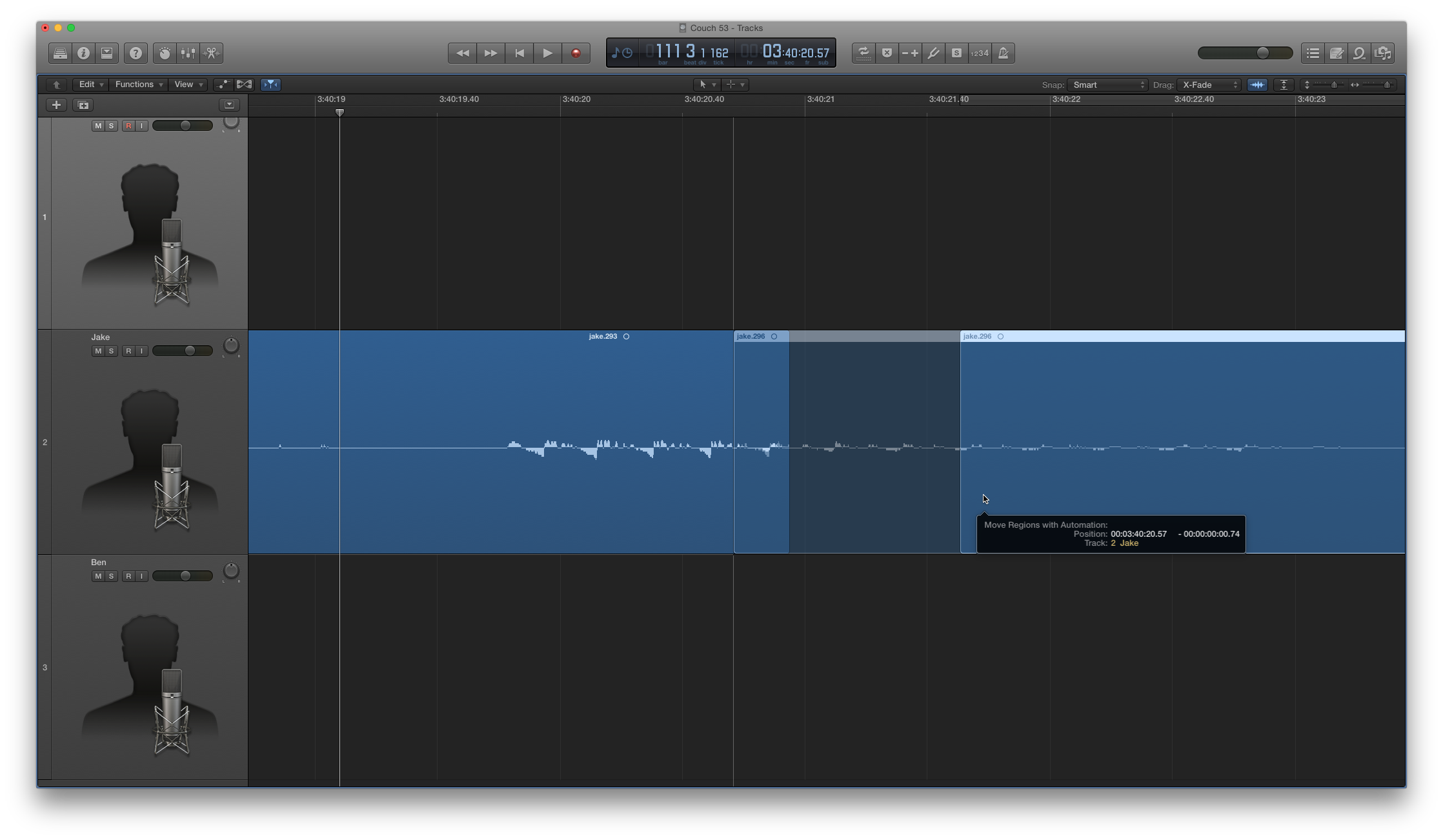Lining up the peaks and valleys.